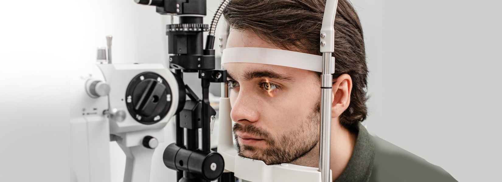 young man during eye exam in Bellefontaine